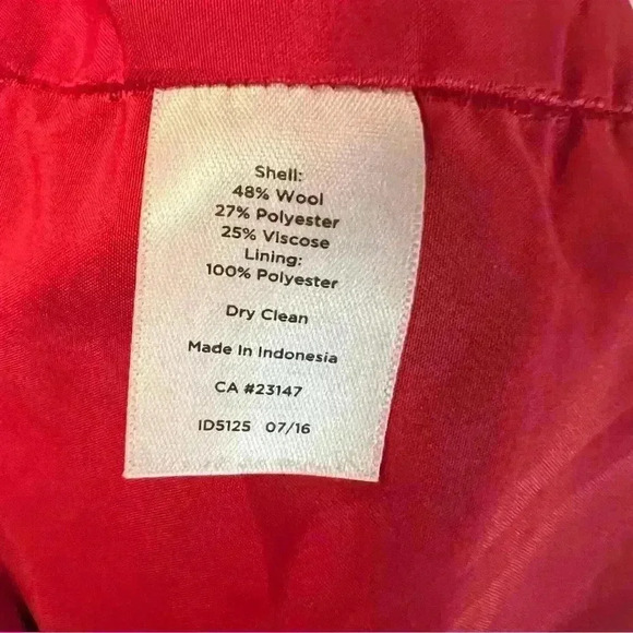 Talbots Wool Blend Red Mini Skirt Christmas Holiday Winter Size 14 Petite EUC - Picture 4 of 4